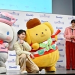 　「２０２６年サンリオキャラクター大賞」開幕イベントでポーズをとる吉田仁人。右は曽野舜太＝９日、東京都目黒区