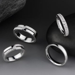 　ラザール　ダイヤモンドの新作リング「ＴＲＡＮＳＩＴ」（左上、左下）と「ＧＣＴ」（右上、右下）（提供写真）