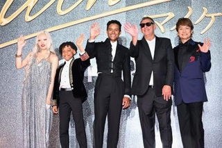 　イベントに登場した、（左から）ちゃんみな、ジュリアーノ・バルディ、ジャファー・ジャクソン、グレアム・キング、香取慎吾＝東京都港区