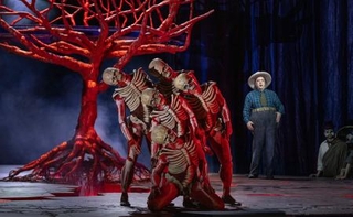 　「フリーダとディエゴ　最後の夢」の一場面（（Ｃ）Ｍａｒｔｙ　Ｓｏｈｌ／Ｍｅｔｒｏｐｏｌｉｔａｎ　Ｏｐｅｒａ）