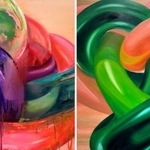　ＷＡＫＡＮＡ「Ａｄｊａｃｅｎｔ　Ｂａｌｌｏｏｎｓ-Ｐｉｎｋ＆Ｇｒｅｅｎ」（左）、「Ｎｅｉｇｈｂｏｒｉｎｇ　Ｂａｌｌｏｏｎｓ-Ｍｅｔａｌｌｉｃ　Ｇｒｅｅｎ＆Ｙｅｌｌｏｗ　Ｇｒｅｅｎ」（提供写真）