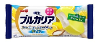 　明治の「明治ブルガリア　フローズンヨーグルトデザート　塩レモン」