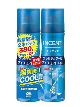 　アース製薬の「インセント　薬用育毛トニック　プレミアムクール　アイスミントの香り　１９０ｇペアパック」