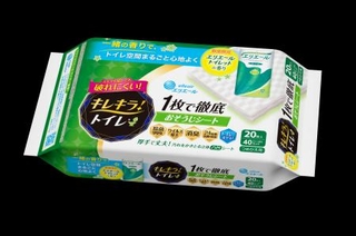 　大王製紙の「キレキラ！トイレクリーナー　１枚で徹底おそうじシート　エリエールトイレットの香り　つめかえ用　２０枚」