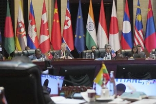 　２０２４年、ラオス・ビエンチャンで開かれた東南アジア諸国連合（ＡＳＥＡＮ）関連の会議