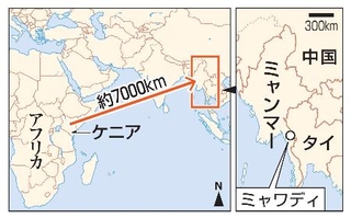 　ミャンマー・ミャワディ、ケニア、タイ