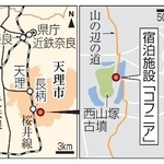 　奈良県天理市・宿泊施設「コフニア」、西山塚古墳、山の辺の道