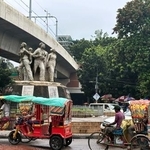 　デモが激化したダッカ大学周辺は平穏を取り戻していた＝７月２８日、バングラデシュ・ダッカ（共同）