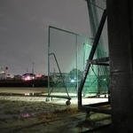 落雷事故があった、奈良市の帝塚山学園のグラウンド＝２０２５年４月