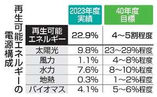 　再生可能エネルギーの電源構成