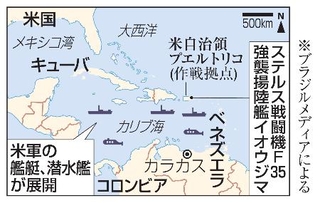 　米国、ベネズエラとカリブ海の状況