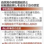 　自民党の参院選総括と総裁選前倒しを巡る２日の想定
