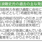 　新浪剛史氏の過去の主な発言