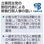 　立憲民主党の野田代表による新執行部人事の狙い