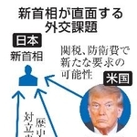 　新首相が直面する外交課題（写真はロイター、新華社など）