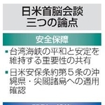 　日米首脳会談三つの論点