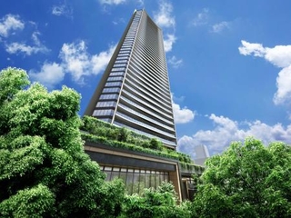 　三井不動産レジデンシャルの「セントラルガーデン月島　ザ　タワー」の完成予想図