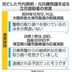 　死亡した竹内英明・元兵庫県議を巡る立花容疑者の発言