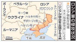 　ロシア軍の侵攻状況