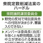 　衆院定数削減法案のハードル
