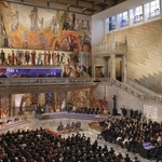 　２０２４年１２月、オスロ市庁舎で開かれたノーベル平和賞授賞式（共同）