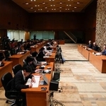 　ＮＨＫの次期会長が井上樹彦副会長に決まり、開かれた経営委員会の記者会見＝８日午後、東京都渋谷区