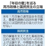 　「年収の壁」を巡る高市政権と国民民主の立場