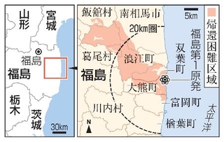 　福島第１原発周辺の帰還困難区域