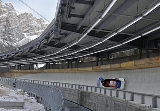 　コルティナダンペッツォで行われたボブスレーのミラノ・コルティナ冬季五輪テスト大会＝２０２５年１１月（共同）