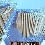 　小中学生が「マインクラフト」で作成した火力発電所の模型の一部