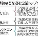 　経済情勢などを巡る企業トップの発言