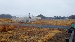 　福島県富岡町が計画する温浴施設の建設予定地＝２月