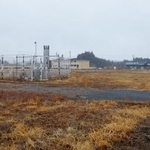 　福島県富岡町が計画する温浴施設の建設予定地＝２月