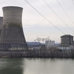 １９７９年３月２８日に炉心溶融事故を起こしたスリーマイルアイランド原発＝２０１９年３月、米ペンシルベニア州（共同）