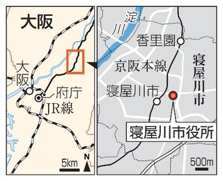　大阪府寝屋川市「寝屋川市役所」、京阪本線寝屋川市駅