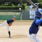 ２回戦を完投したウッディーボーイズウエストの田中幹大選手＝三田谷公園野球場