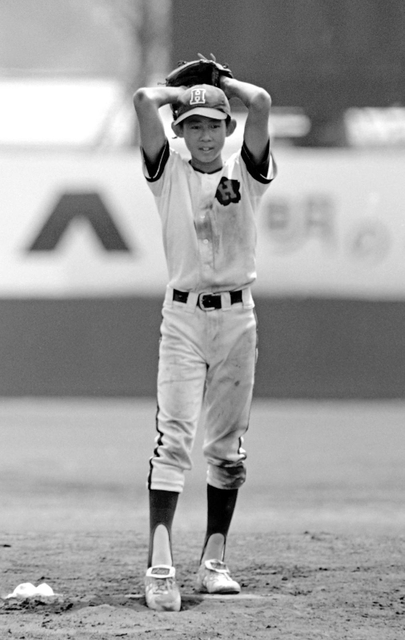 １９９６年の初優勝に貢献し、大会ＭＶＰにも輝いた桜台ハンターズの尾崎匡哉選手＝神戸市須磨区弥栄台５