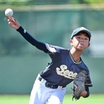 計７０球の力投を見せた伊保セブンＪＢＣの諌山輝投手＝いずれもＧ７スタジアム（撮影・斎藤雅志）