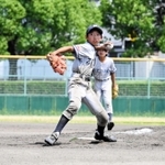 力投する善防少年野球クラブの桜井琉成選手