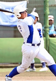 ４番として打線を牽引した広峰の奥田留生選手＝Ｇ７スタジアム神戸（撮影・大田将之）