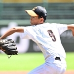 ４回１失点の快投で優勝をたぐり寄せた枝吉先発の上村彪選手＝ほっともっとフィールド神戸（撮影・大田将之）