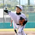 最終回を無失点に抑えた用海サントスの堀田宗佑投手