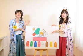 幼稚園や保育園でもおなじみ、「おはようクレヨン」のパネルシアター（撮影・後藤亮平）