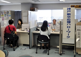 専門のジョブサポーターが個別支援する神戸新卒応援ハローワーク＝神戸市中央区東川崎町１
