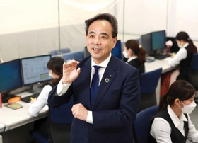 本社の教育センターで「熟練の技と次世代技術が融合したサービスを生み出したい」と語る後藤純次社長＝高砂市荒井町東本町（撮影・吉田敦史）