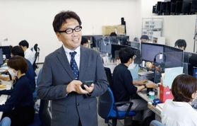 「初めは何もできなかった若者が、１年後に少しでも成長していたらすごくうれしいです」と話す棚田聡一社長＝神戸市灘区友田町３（撮影・長嶺麻子）