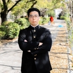 関西学院大応援団総部の増田裕太さん＝西宮市上ケ原一番町、関西学院大
