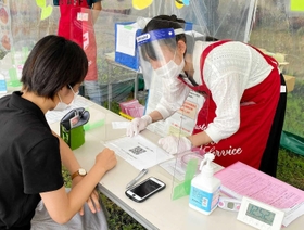 学内での献血活動が再開した＝関西学院大学