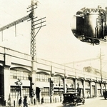 １９３３年に設置された高架下の神戸変電所。その頃の撮影（筆者提供）