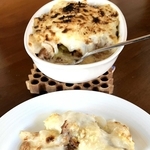 茶色いのが棒ダラを炊いてほぐした身。かなり味が濃かった